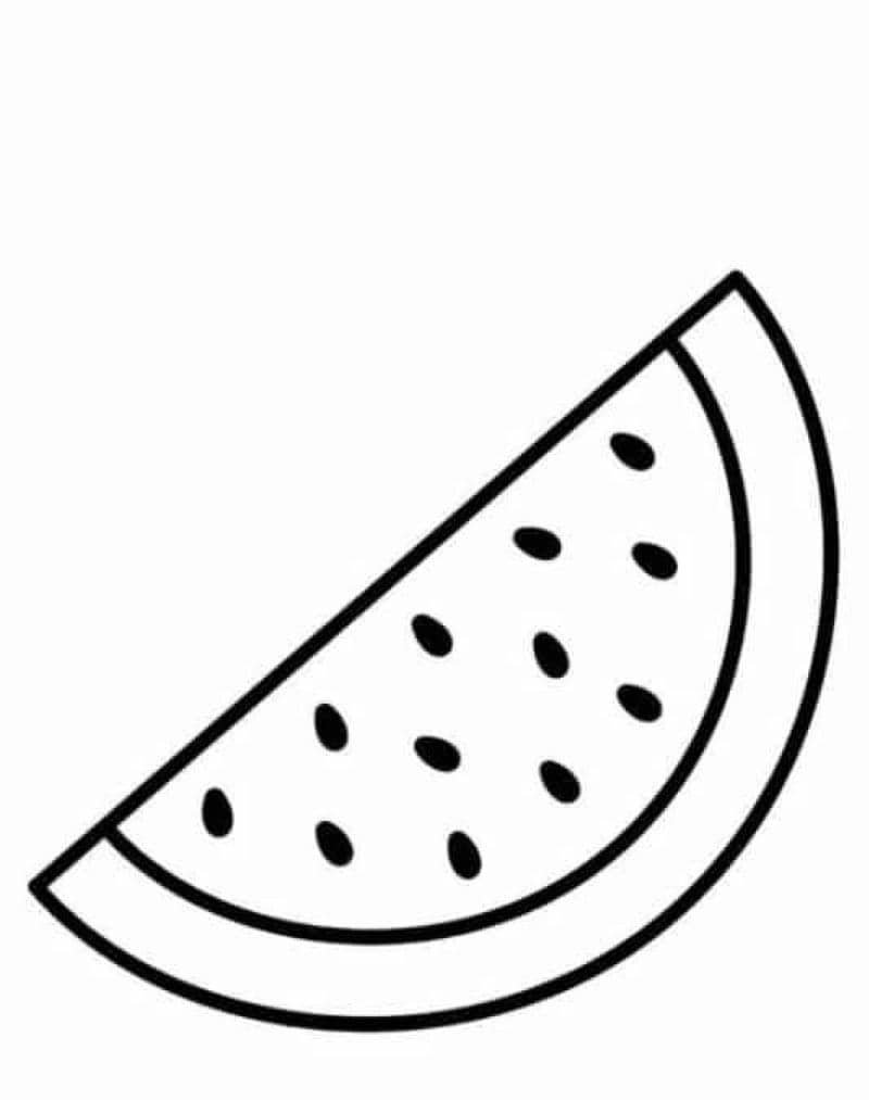 hình tranh tô màu dưa hấu đơn giản cho bé