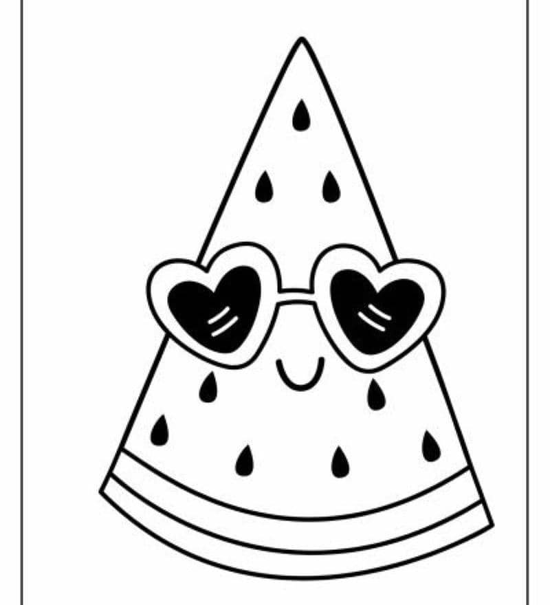 hình tranh tô màu quả dưa hấu