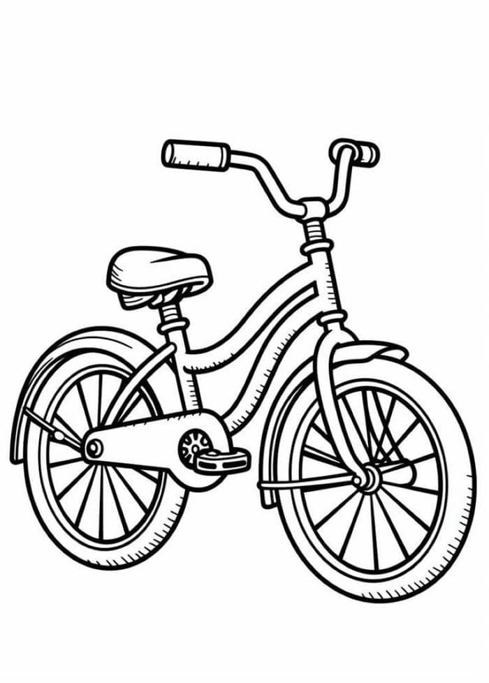 hình tranh tô màu xe đạp đơn giản