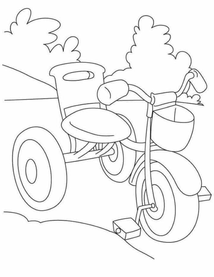 hình tranh tô màu xe đạp