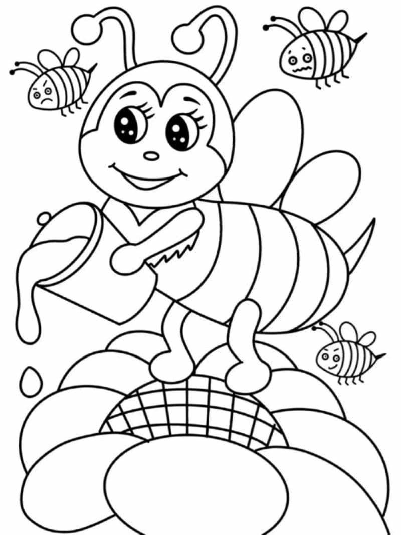 hình vẽ con ong ngộ nghĩnh