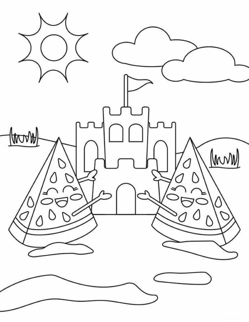 hình vẽ dưa hấu cute