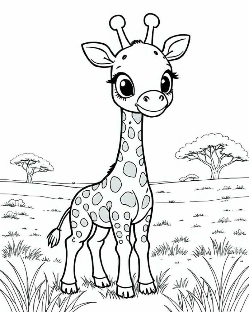 hình vẽ hươu cao cổ