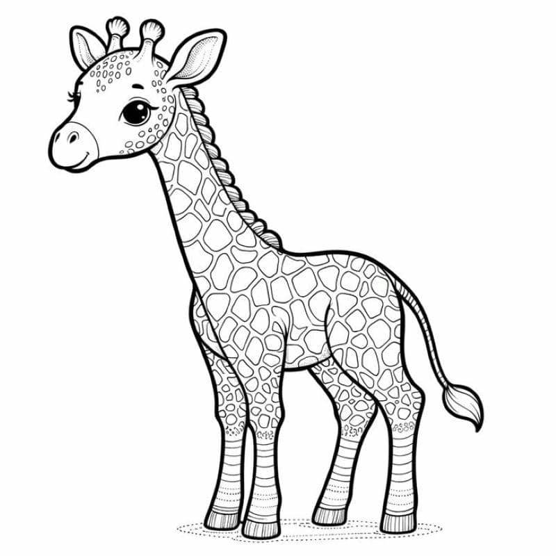 hươu cao cổ tô màu