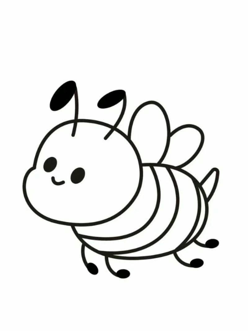 tô màu con ong đơn giản cho bé