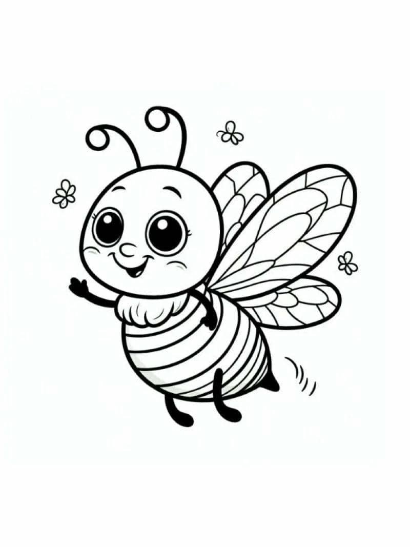 tô màu con ong đơn giản