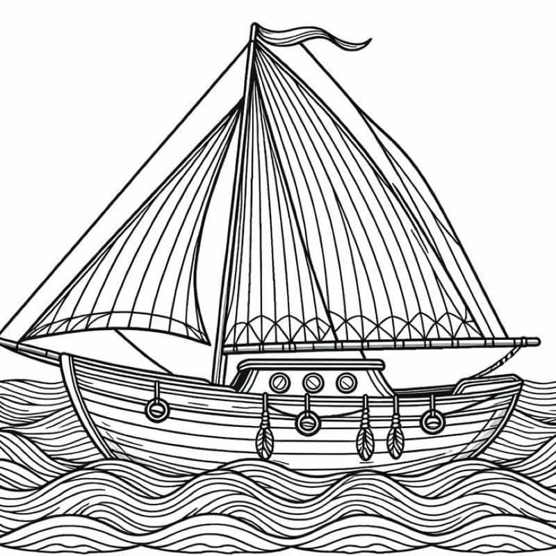 tô màu con thuyền cho bé