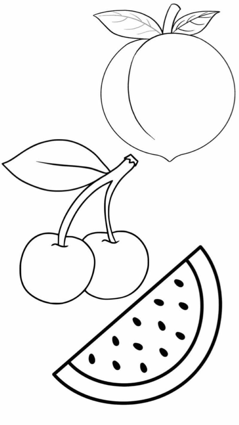 tô màu dưa hấu đơn giản