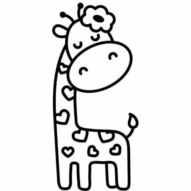 tô màu hươu cao cổ đơn giản cho bé