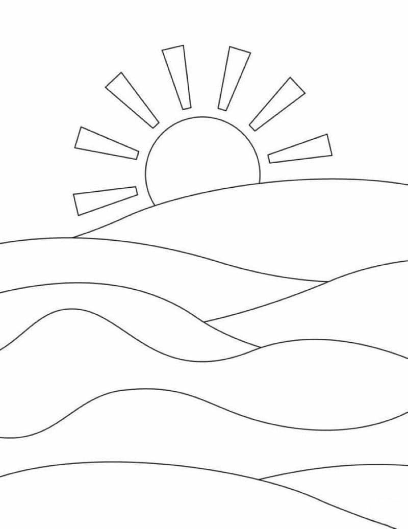 tô màu ông mặt trời cute