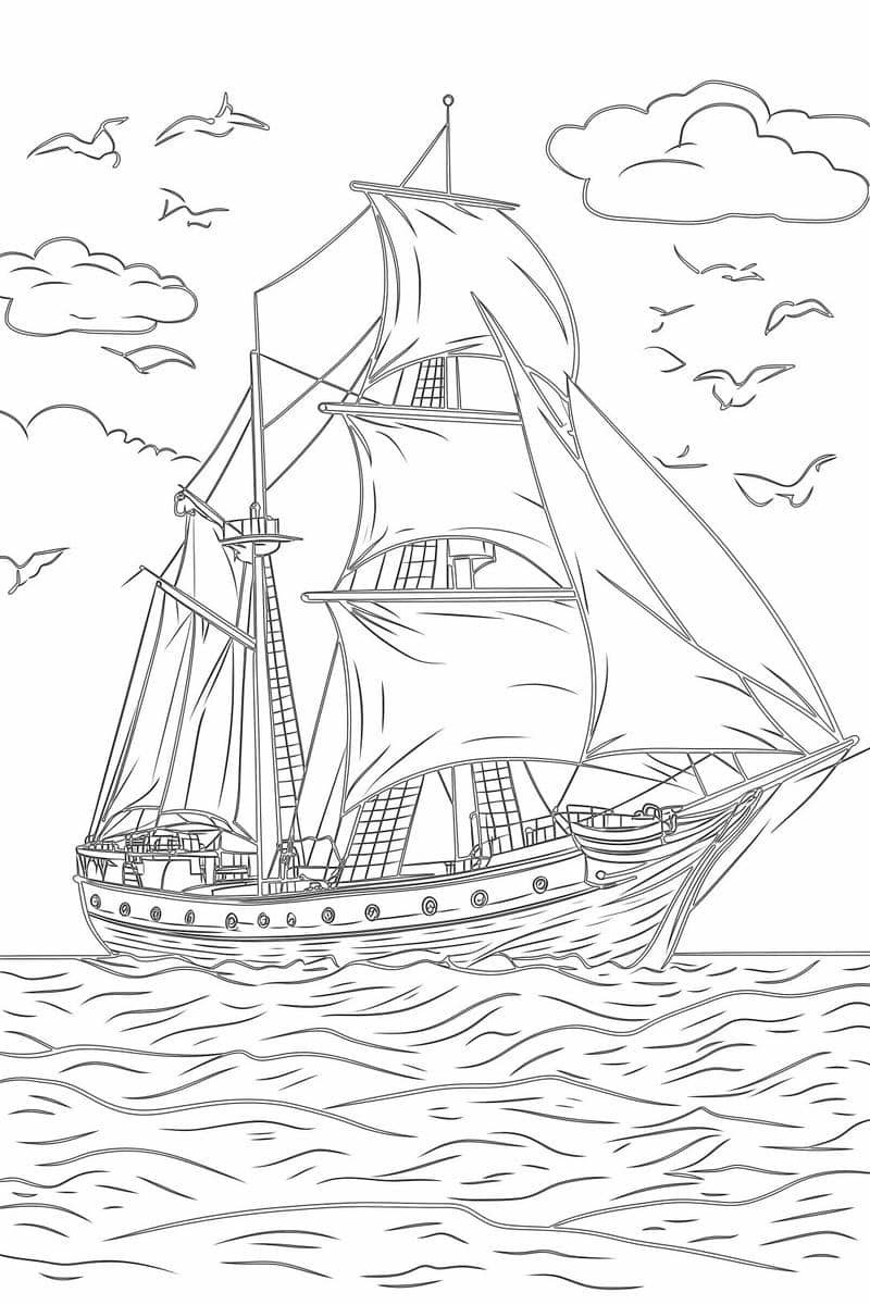 tô màu thuyền buồm