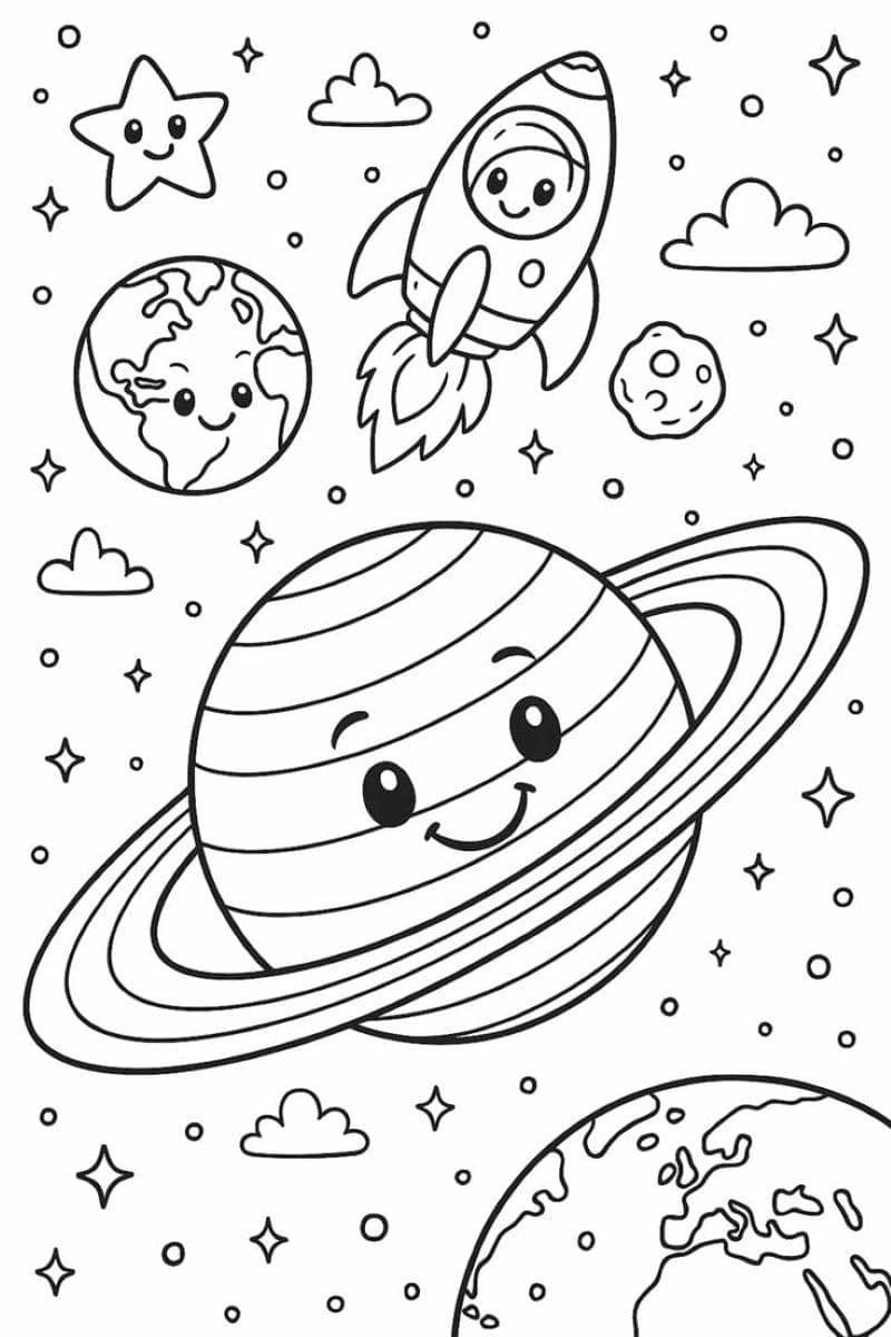 tô màu vũ trụ cho bé