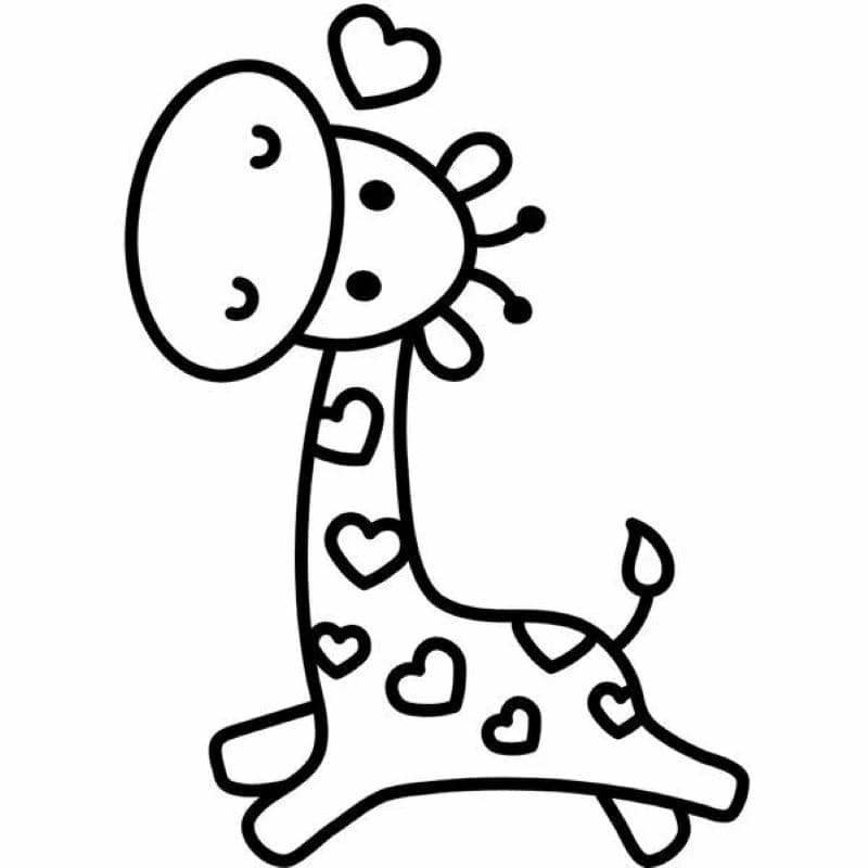 tranh tô màu con hươu cao cổ đơn giản