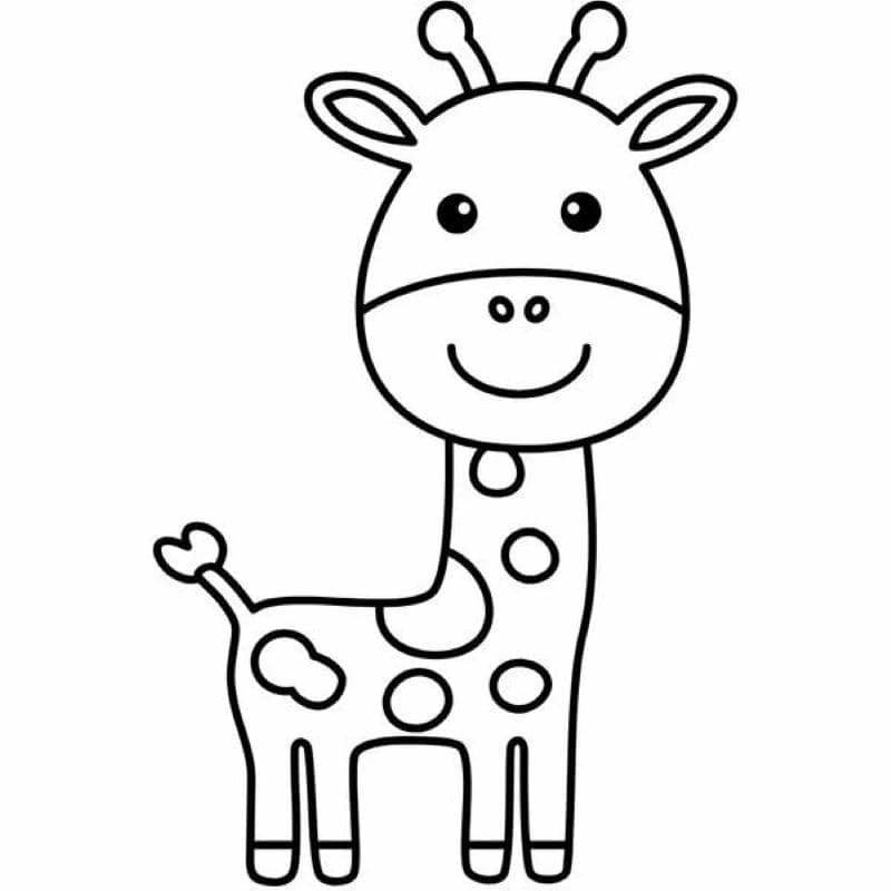 tranh tô màu con hươu cao cổ