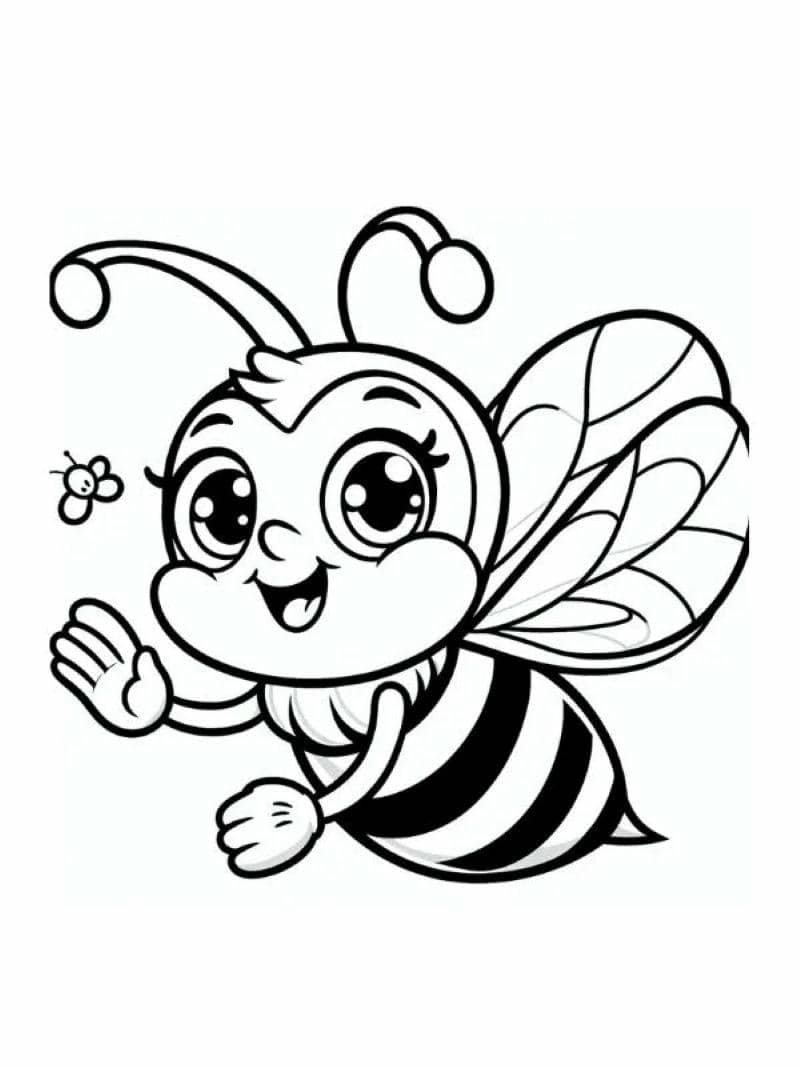 tranh tô màu con ong đơn giản