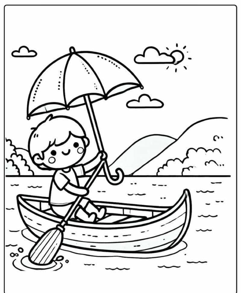 tranh tô màu con thuyền cho bé