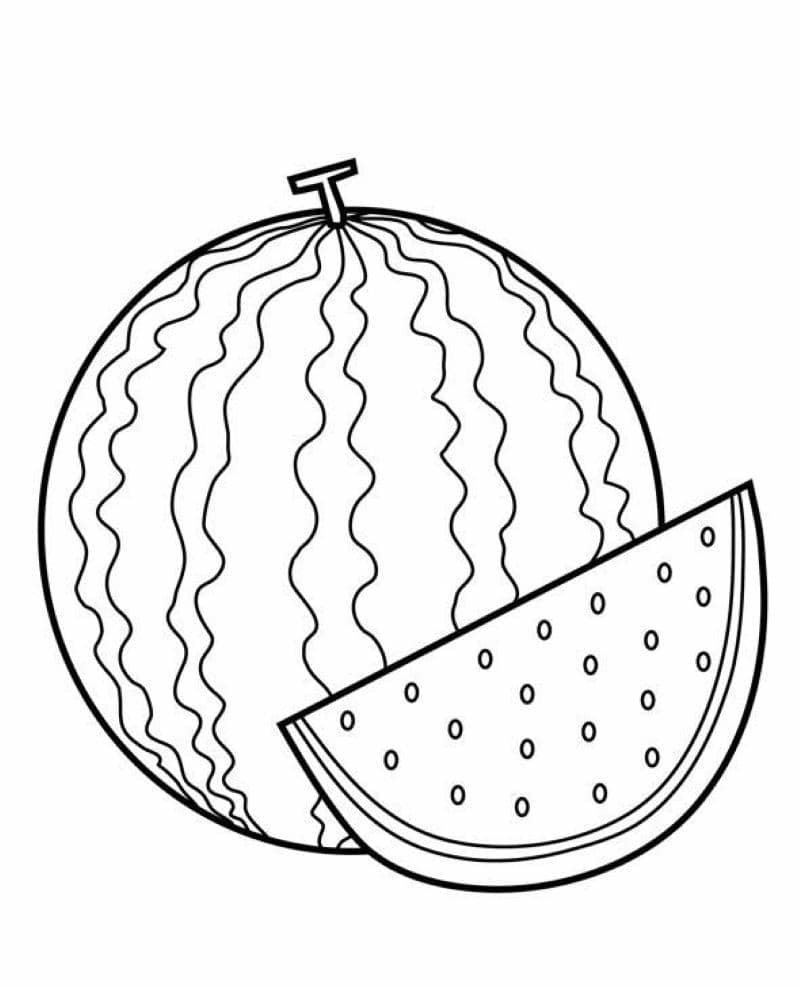 tranh tô màu dưa hấu đơn giản