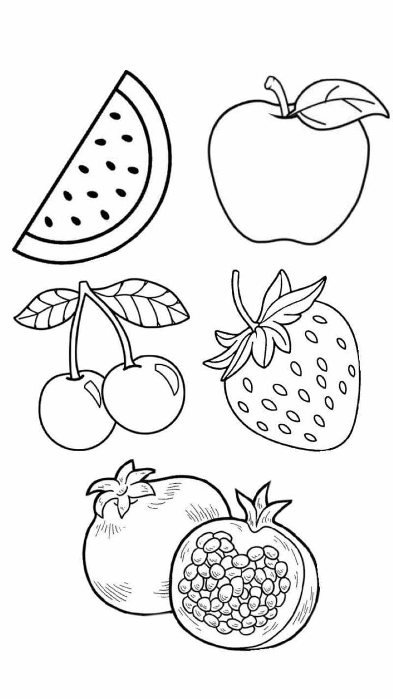 tranh tô màu hoa quả đơn giản