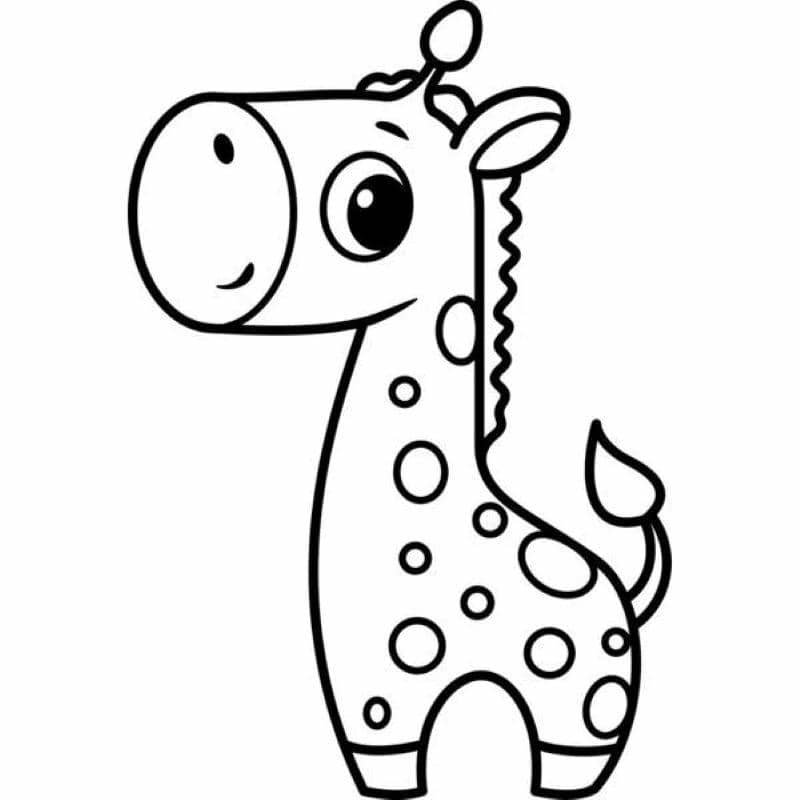 tranh tô màu hươu cao cổ đơn giản cho bé