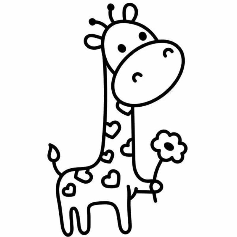 tranh tô màu hươu cao cổ đơn giản