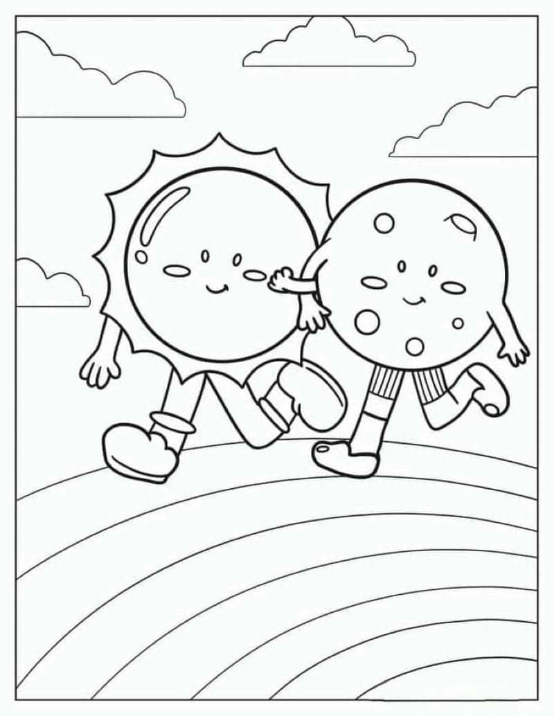 tranh tô màu mặt trời đơn giản cho bé