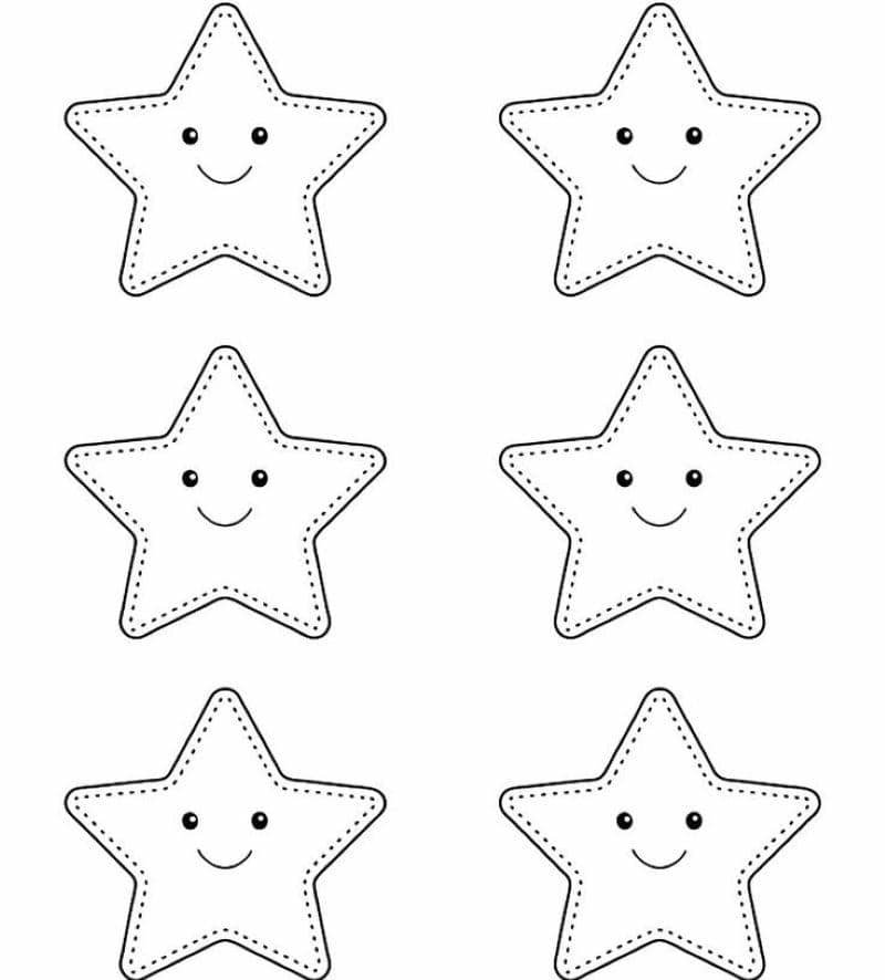 tranh tô màu ngôi sao cho bé