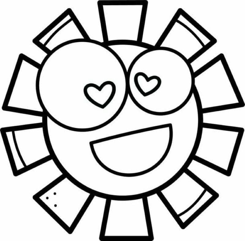 tranh tô màu ông mặt trời cute cho bé