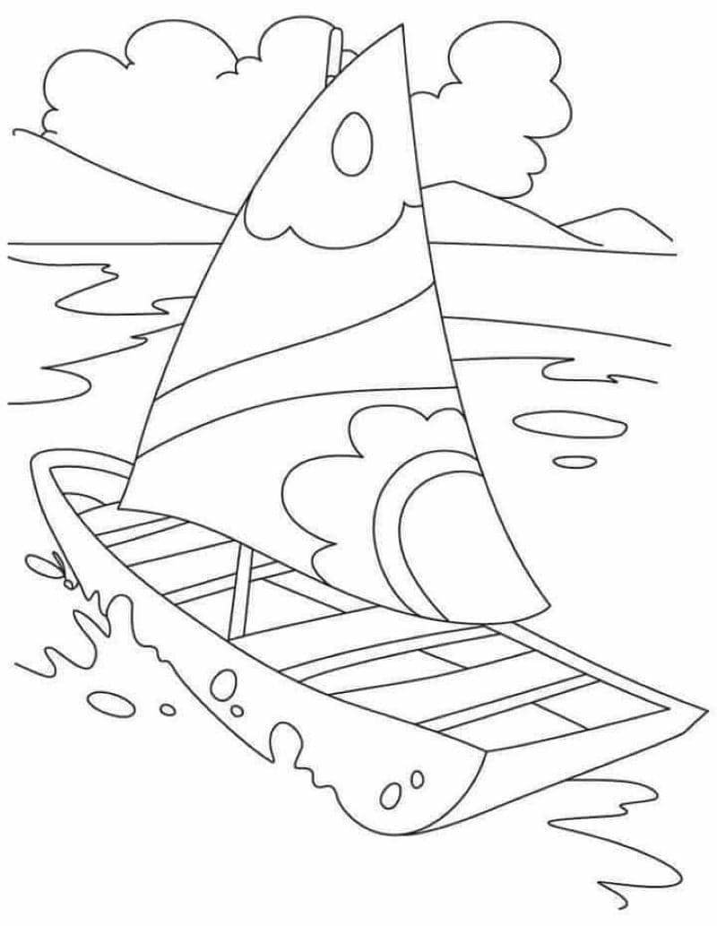 tranh tô màu tàu thuyền