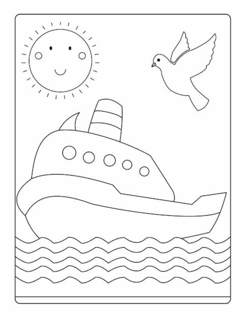 tranh tô màu thuyền buồm