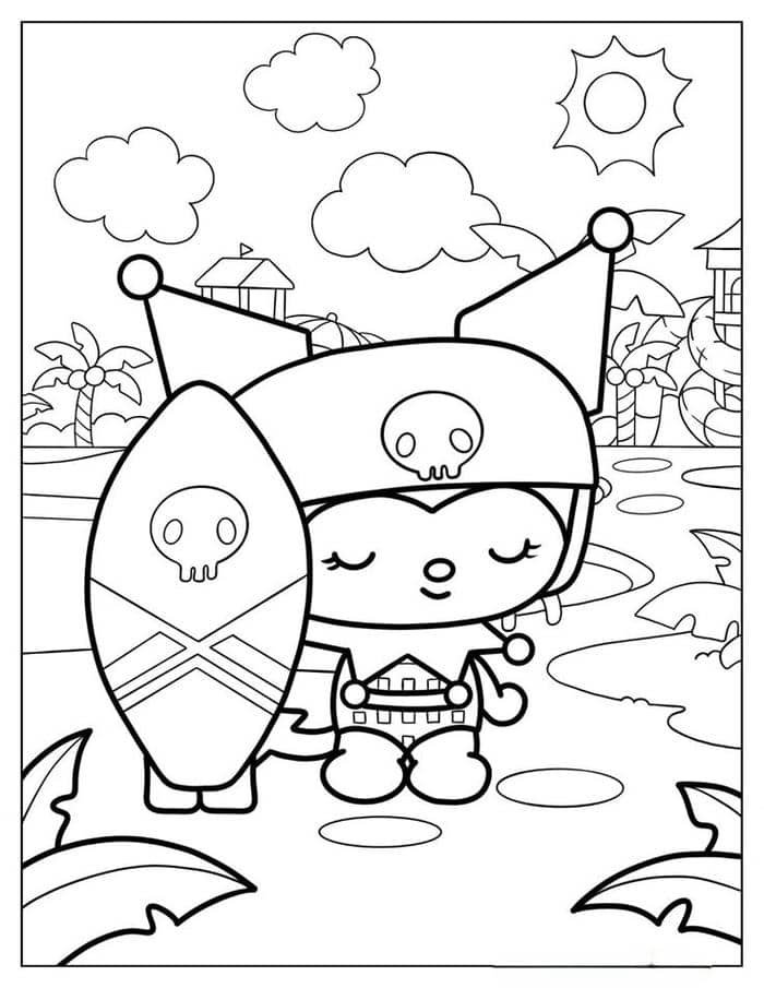 tranh tô màu kuromi (10)