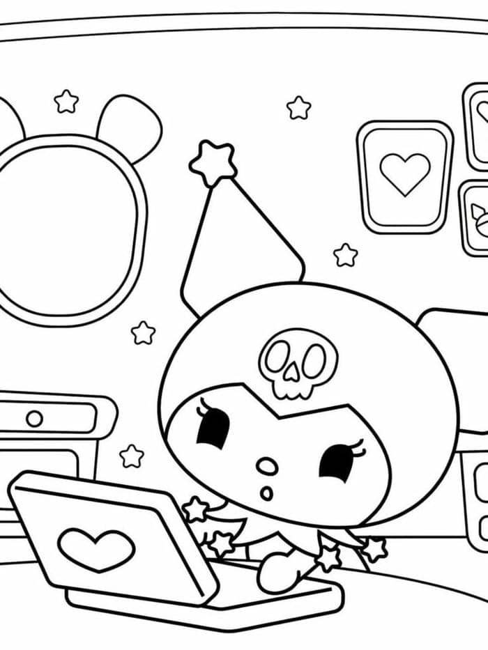 tranh tô màu kuromi (14)