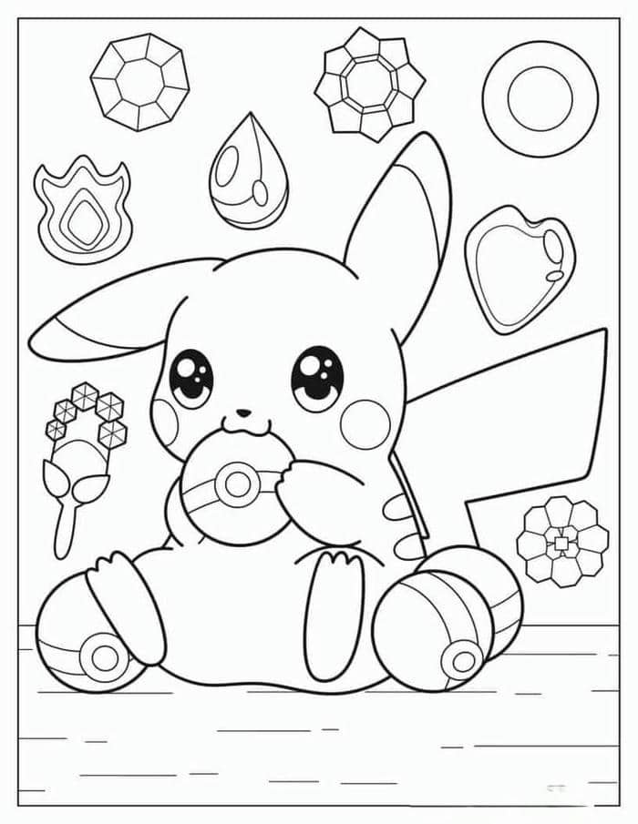 tranh tô màu pikachu (17)