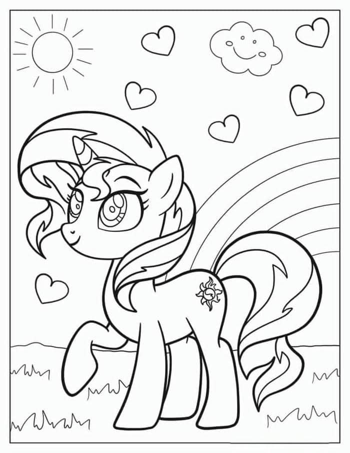 tranh tô màu pony (4)